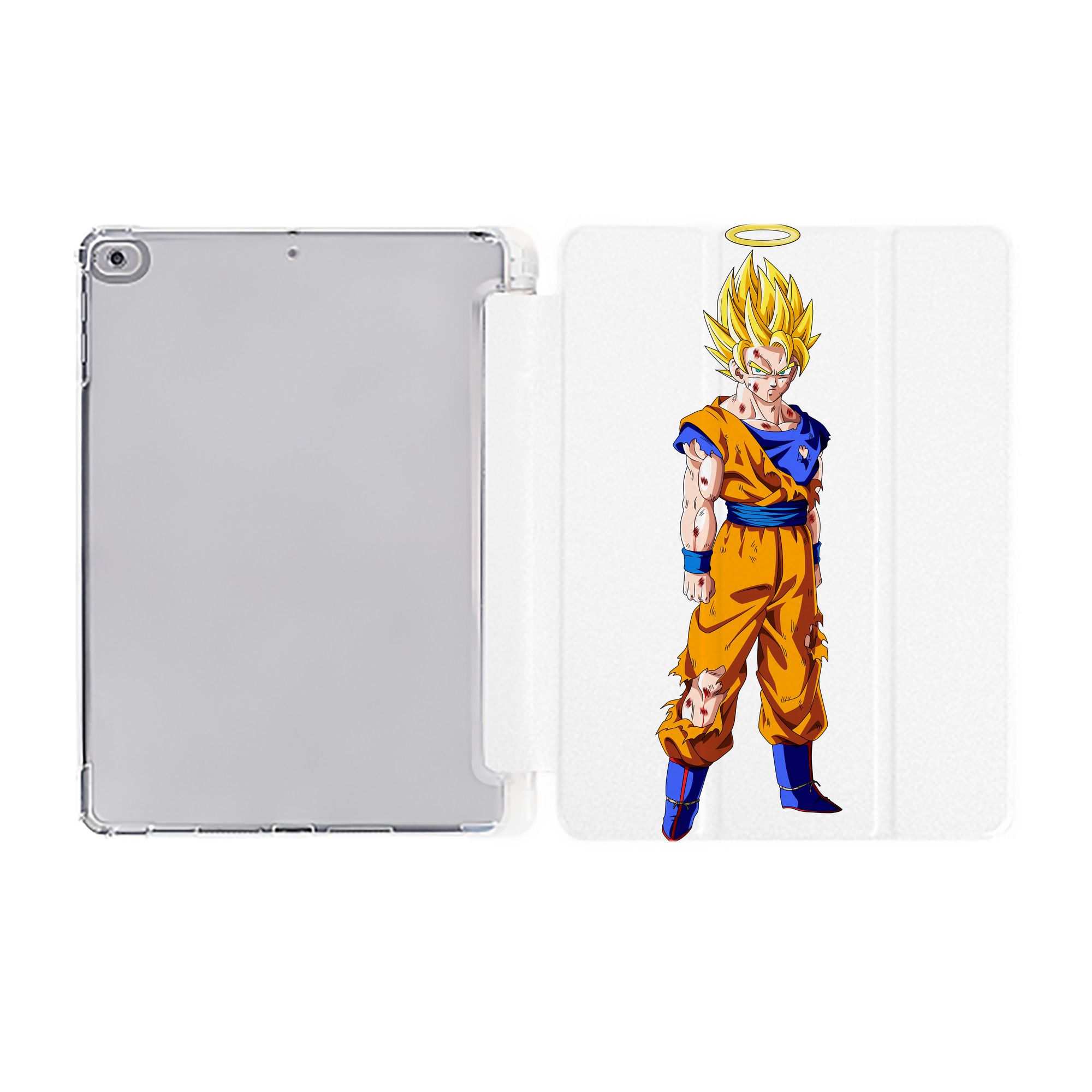 （画像用） ドラゴンボール 孫悟空（そん ごくう）Son Goku カカロット DRAGON BALL Kakarotto IPad ケース ペン収納付き 三つ折りスタンド PUレザー×シリコン 対応機種9.5/10.5/10.9インチ